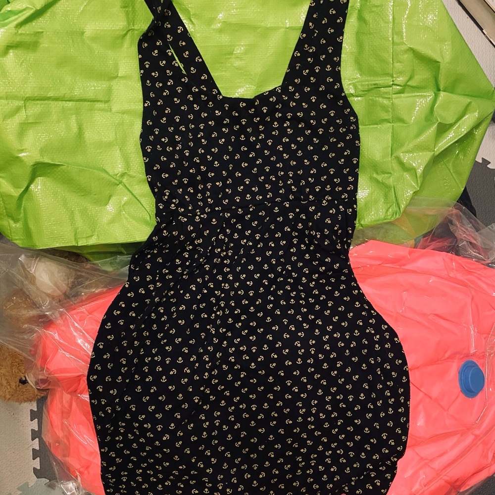Black Patterned Mini Dress